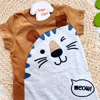  Macacão Meow! - Marrom e Mescla
